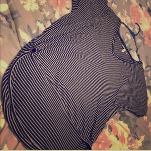 Express Black and White Stripped Shirt